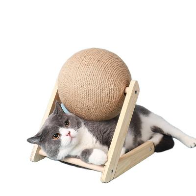 China Cat Scratching Ball Puppy Climbing Stocked Wooden Frame for Cat Grind the Claws for sale