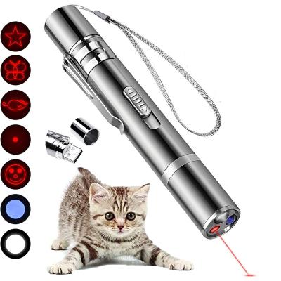 China Stored 4 in 1 USB Charging Laser Cat Toy Stainless Steel Pen Funny Multi-pattern Violet for sale