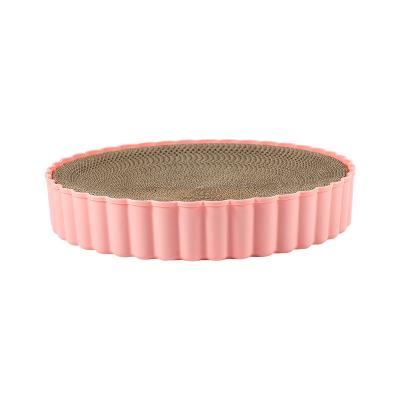 China Viable Non-Slip Round Pet Cat Scratch Board Grinding Claw Nest Puzzle Bowl Toy for sale