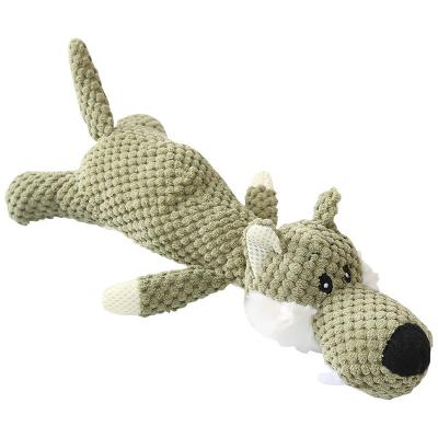 China Interactive Dog Toy Maker Squeaky Dog Toy Wolf Plush Bauble for Play Clean Teeth for sale