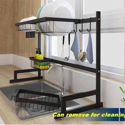 China Viable Original Manufacturer Supply Stainless Steel Kitchen Utensil Organizer Dish Rack Black Silver Can Choose for sale