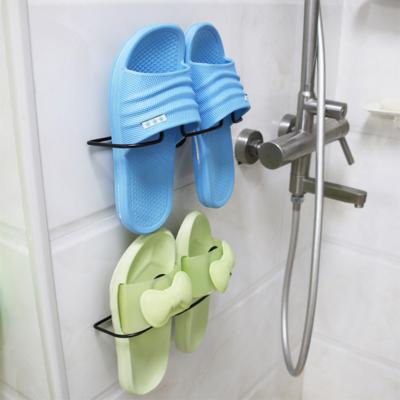 China Wall Loop Metal Stand Bathroom Metal Slipper Viable Free Punching Holder for sale