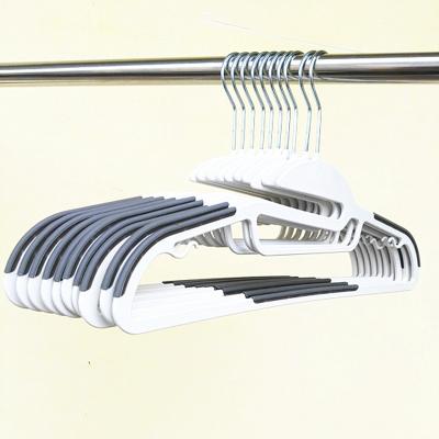 China Closet And Door Non Slip White Gray Plastic Hanger Hanger Hot Sale On Amazon To Accept Customize Order for sale