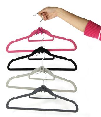 China Factory Sale Space Saving Velvet Coat Hanger Mini Cascading Hooks Slim Line (Black, Gray, Red, Purple) for sale