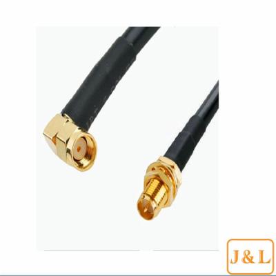 China RF coaxial cable RP-SMA female to RP-SMA male RG58 3ft for sale