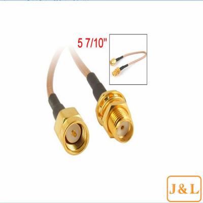 China SMA Male to SMA Female Nut Bulkhead Crimp RG316 Coax Cable Jumper Pigtail for sale