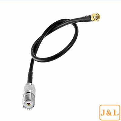 China SMA Male to UHF Female Connector Pigtail Cable Black for sale