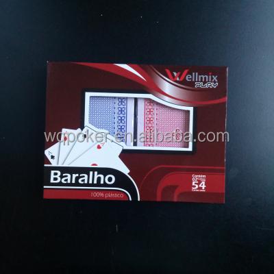 China Plastic Like Solitaire Free Card Game With Packaging Boxes Custom Logo , Plastic Playing Card for sale