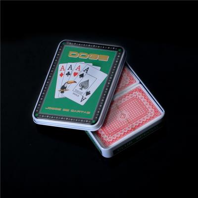 China Plastic China Made Suppliers PVC Plastic Poker Playing Cards With Custom Design Tin Box for sale