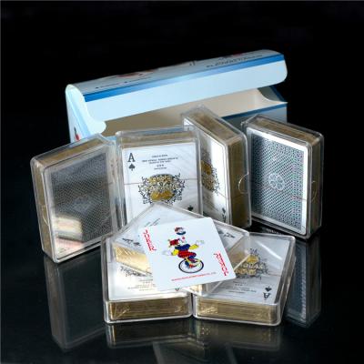 China Customized Durable Plastic Waterproof Plastic Game Cards 24K Gold Foil Poker Gold Poker for sale