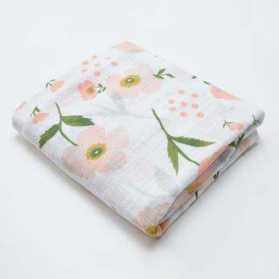 China Milestone Breathable Newborn Monthly Fleece Wrap Baby Blanket Floral Printing Blanket High Quality for sale