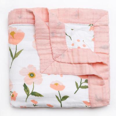 China PORTABLE Wholesale Custom Printed 6 Layer Muslin Wrap Blanket With Adjustable Wrap for sale