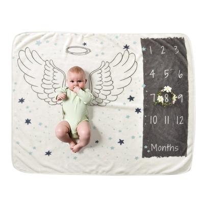 China PORTABLE Newborn Infants Soft Shear Wraps Growing Blanket Baby Monthly Milestone Blanket for sale