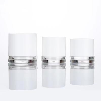 China 20g 30g White Matte Black Acrylic Cosmetic Plastic Jar With Spoon 50g Empty Luxury Fancy Face Cream Jars for sale