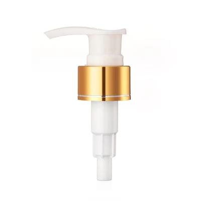 China 28/410 24/410 Black White Aluminum Gold Neck PP Liquid Soap Lotion Pump Cosmetic Silver Plastic Oil Pump With Flange For Bottle Dispenser for sale