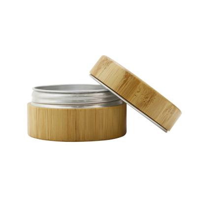 China 10g 30g Full Tin Cosmetic Environmental Bamboo Aluminum Box For Cream 15g 50g 100ml Lip Balm Container Solid Jar for sale