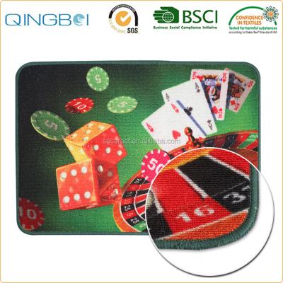 China Eco-friendly.anti-slip. Door mat covers with printed poker pattern for casino for sale