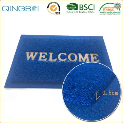 China 2017 Adhesive-Protective PVC Front Door Mats Bright Blue Anti Slip Reception Mats for sale