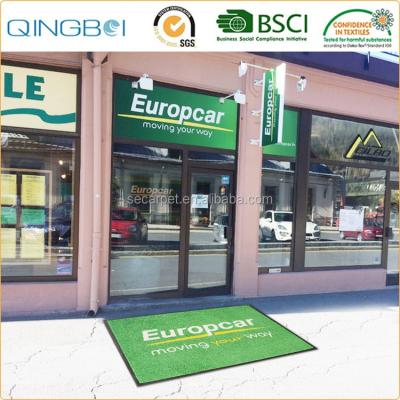 China Adhesive-Protective Store Outdoor Carpet For Advertising Custom Chromojet Printed Mat With Logo for sale