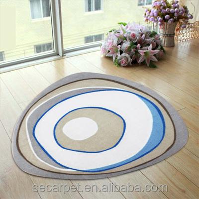 China Modern polyester digital printed irregular shaped small rug for sale