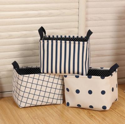 China EVA Nordic Style Canvas Woven Viable Storage Wholesale New Arrival Desk Basket Foldable Organizer for sale