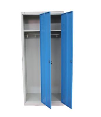 China Bright Color Steel Double Door Storage Cabinet Eco Friendly Plastic Powder Surface Coating for sale