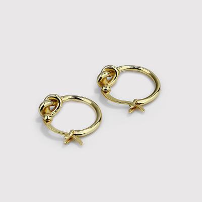 China Other Ready To Ship High End Gold Plated 925 Sterling Silver Tie Huggie Earrings Jewelry Vendors For Women for sale