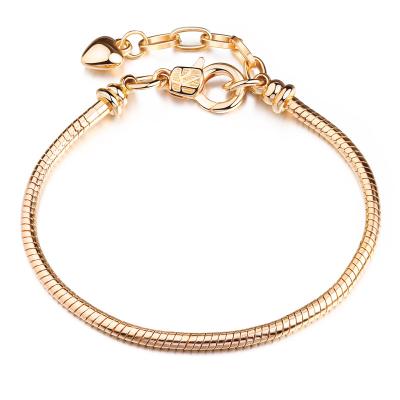 China TRENDY 18K Gold Plated Silver Snake Trendy Adjustable Chain Bracelet Minimalist Extended Chain Jewelry for sale