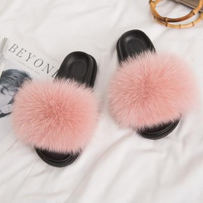 China Hot Fashion Trend Sale Women Real Fox Fur Slippers /Sandals for sale