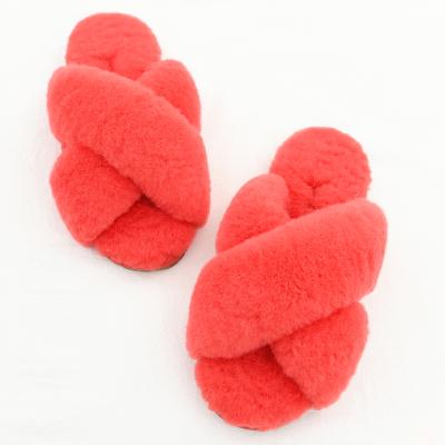 China Fashion Trend Bedroom Slippers Hot Selling High Quality Slippers For Women Sheepskin for sale