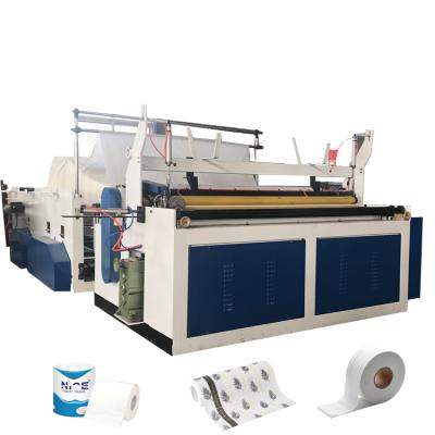 China Fully Automatic Paper Industry Tissue Toilet Paper Making Embossing Machinery Toilet Paper Rewinding Machine for sale