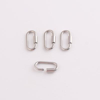 China Dark Luxury Oval Shape Stainless Steel Key Lock Charm Stainless Steel Key Chain Clasp for sale