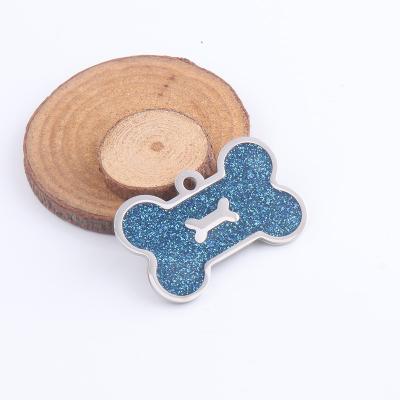 China CLASSIC Cute Paw Print Colorful Stainless Steel Paw Pendant Dog ID Charm DIY Pet Bone Shape Charms for sale