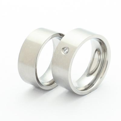 China Classic Stainless Steel Steel Couple Wedding Rings for sale