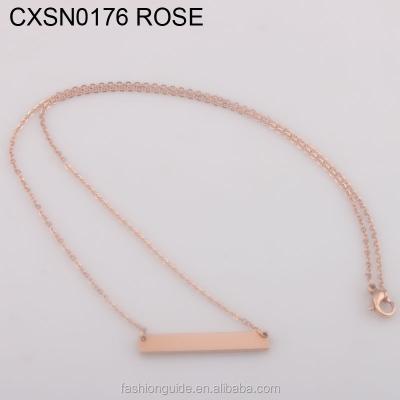 China CLASSIC Popular Stainless Steel Bar Necklace Fashion Empty Stamp Necklace for sale