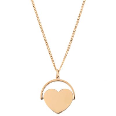 China CLASSIC Gold Plated Personalized Blank Stamp Heart Shape Stainless Steel Jewelry Necklace for sale