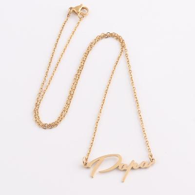 China CLASSIC personalized personalized nameplate necklace women jewelry nameplate necklace stainless steel high quality chain pendant gold color for sale