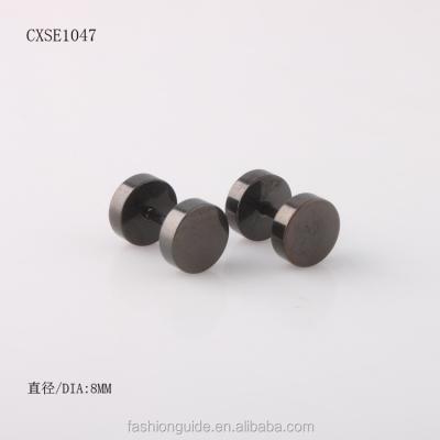 China Stainless Steel Black Color Unique Mens Stud Earrings for sale