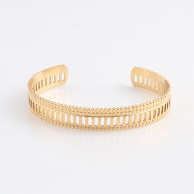 China 2022 New Design 18K Gold Color Women CLASSIC Luxury Dark Antique Bracelets Design Stainless Steel Bracelet for sale