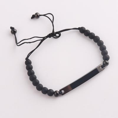 China CLASSIC natural black frosted howlite agate bracelet for women gemstone beads bracelet for sale