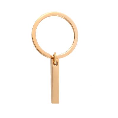 China Europe Gold Color Stainless Steel Custom Engraving Key Chain for sale