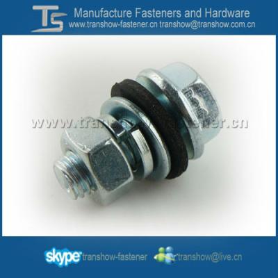 China hex flange bolt nut and gasket M10x16 for sale