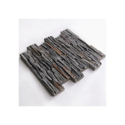 China New Product Listing Wall Cladding Exterior Stone Black Slate Rubble for sale