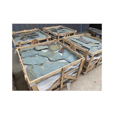 China Popular Products Green Irregular Non-antacid Culture Stone Marble Wall Slate for sale