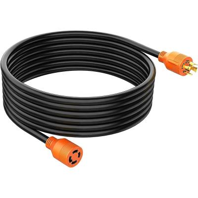 China Home Appliance H10377 4 Prong 30Amp 25Feet Generator Extension Cord NEMA L14-30P/L14-30R 125/250V up to 7500Watts 10 Gauge SJTW for sale