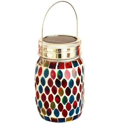 China Garden Lanterns Solar Mosaic Lantern Outdoor Waterproof Mosaic Solar Hanging Lights for sale