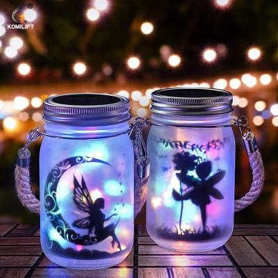 China Garden Waterproof 30 Led Mason Jar Solar Jar Lamp Solar Frosted Bottle Lights Halloween Christmas Gift for sale