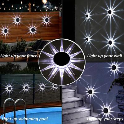 China ABS Garden Decoration Stairs Fence Solar Outdoor Waterproof 6 LED Wall Lamp Sunlight Lamp for sale