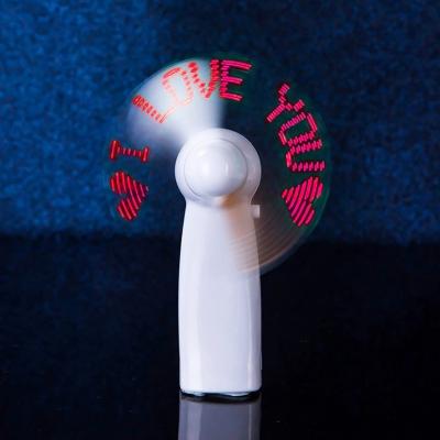 China Ideal Gift Desktop Mini Light Fan Portable Handheld Text Student Instant Preset Fan LED Battery Operated Fan for sale