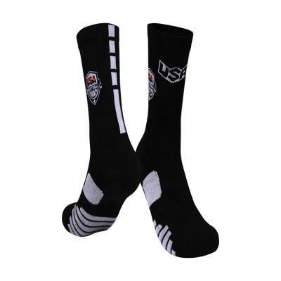 China Wholesale Men's Adult Basketball Socks Outdoor Sports Breathable Elite Basketball Team Socks Basketball Socks for sale